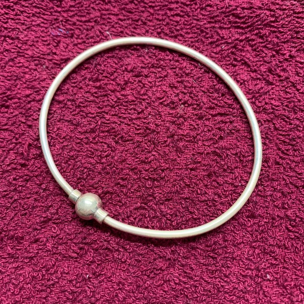 .925 Sterling Ball Bead Link Bracelet. Preowned. (595)